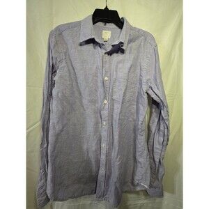 Gap Men's 55% Linen 45% Cotton Long Sleeve Button Up Shirt M Light Blue